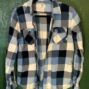 Medium Blue Checkered Vans Flannel